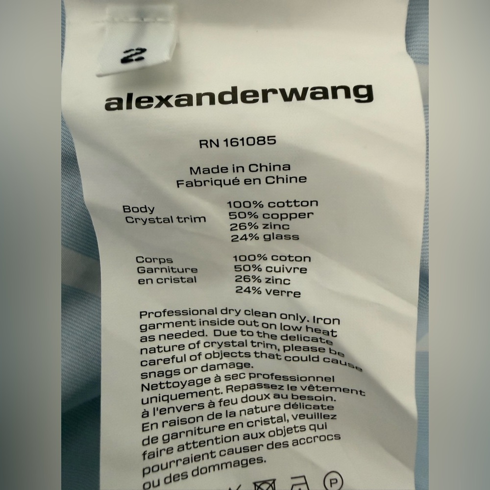 AUTHENTIC Alexander wang shirt with diamond halter neck detail FIRM PRICE - Picture 9 of 15